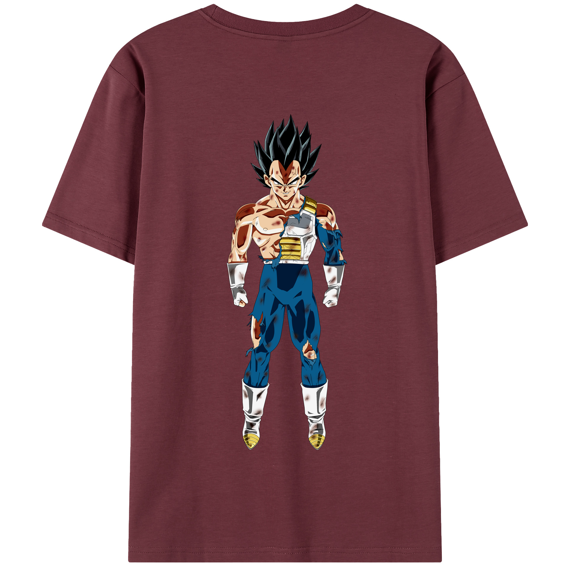 （画像用） ドラゴンボール ベジータ四世（Bejīta Yonsei）DRAGON BALL Vegeta IV 綿100％半袖Tシャツ（背面プリント）